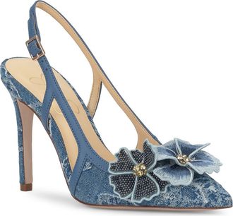Jessica Simpson Pilita Slingback Pointed Toe Pump in Medium Blue at Nordstrom, Size 6.5