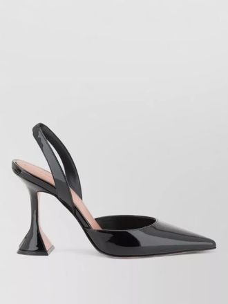 Amina Muaddi patent leather slingback pumps