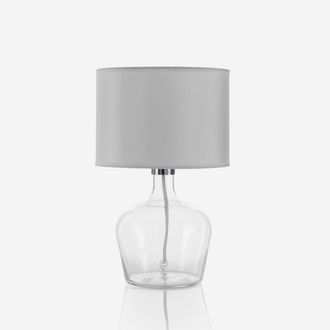 Aqa Lampada Da Tavolo Di Design In Vetro E Tessuto Bruma - Bianco