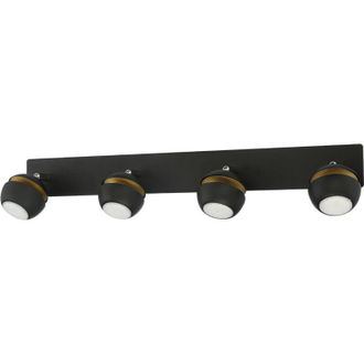MDC Foco Mic R4 Gu10 Negro Mate + Dorado