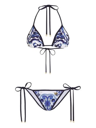 Dolce & Gabbana majolica-print bikini - White