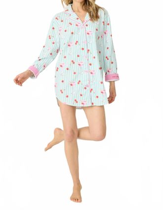 PJ Salvage Classic Fit Flannel Nightshirt In Ma Ch&eacute;rie