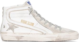Golden Goose Slide Leather Upper Suede Star And Toe