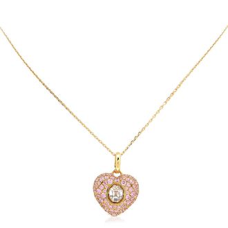 Swarovski Hyperbola Pendant Heart Gold Shiny Pink