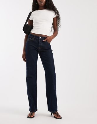 Tommy Jeans Sophie - Jeans dritti a vita bassa blu lavaggio scuro-Blu navy