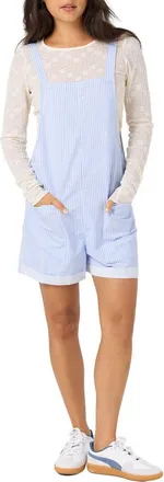 O'Neill Summerlin 2 Cotton & Linen Shortalls in Blue Jelly at Nordstrom, Size Xx-Large