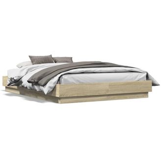 Berkfield Home Bed Frame without Mattress Sonoma Oak 120x190 cm Small Double in Tan