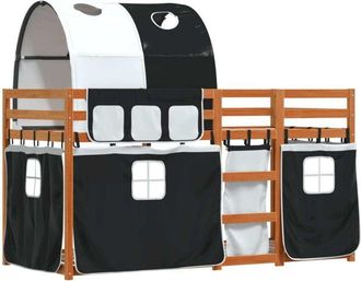 vidaXL Vidaxl - Bunk Bed without Mattress White&Black 90x200 cm Solid Wood Pine