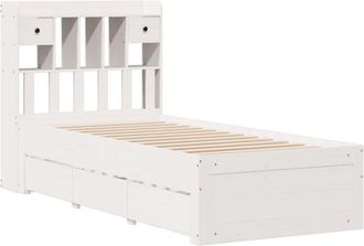 vidaXL Cama Con Estanter&iacute;a Sin Colch&oacute;n Madera Maciza De Pino 90x190 Cm Vidaxl