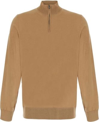 HUGO BOSS Truien - Heren - Ronde hals truien - Beige - L - Truien & Vesten