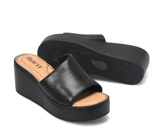 Born Womens Shilo Platform Slide In Black