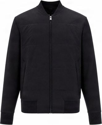 BOSS Black Stand-Up Collar Zip-Up Cotton-Blend Bomber Jacket
