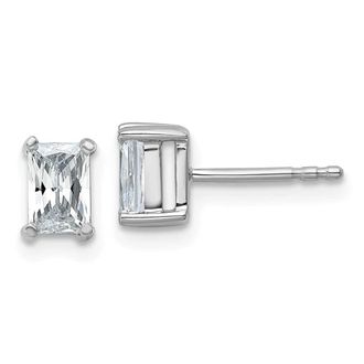 Diamond2Deal 14k Gold 1 ct Radiant Lab Grown Diamond Stud Earrings VS Clarity, D-E Color