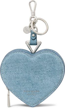 Kate Spade New York liv denim suede heart coin purse in Blue Multi at Nordstrom