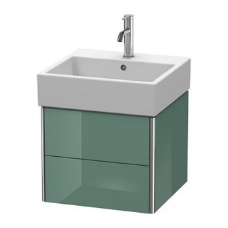 Duravit Duravit Xsquare Mueble De Pared 48,4x 46,0 Cm, 2 Cajones, Para Lavabo Vero Air 235050, Color (frente/cuerpo): Jade Laca Alto Brillo - Xs419200303