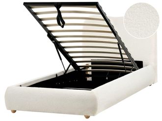 Beliani Cama individual de tejido blanco 90x200