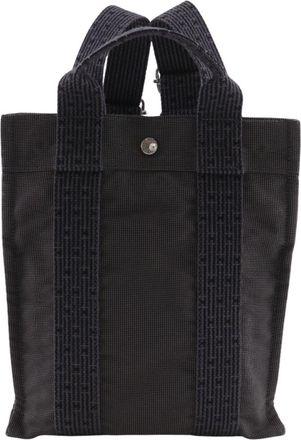 Herm&egrave;s Gray Nylon Canvas Backpack Tote Bag (Pre-Owned)