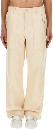 Maison Kitsun&eacute; Beige Flat Front Trousers