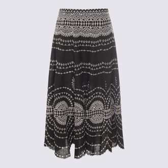Charo Ruiz Ibiza Black And White Cotton Skirt