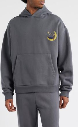 Market Night Rider Cotton Graphic Hoodie in Asphalt at Nordstrom, Size X-Large