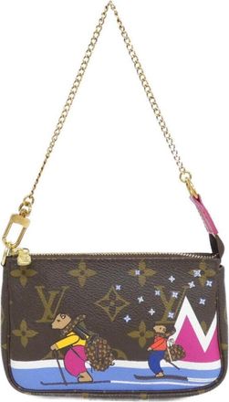 Louis Vuitton Marron Coated Canvas Pochette Pouch (Pre-Owned)