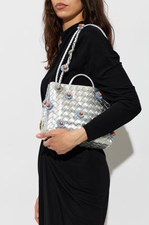 Bottega Veneta Handbag Andiamo Small, Womens, Silver