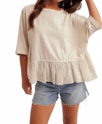 Hem & Thread Womens Katie Lace Ruffle Top In Ecru