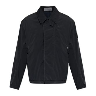 Stone Island Ge&iuml;soleerd Jack - Heren - Zomerjassen - Zwart - XL - Leer - Jassen