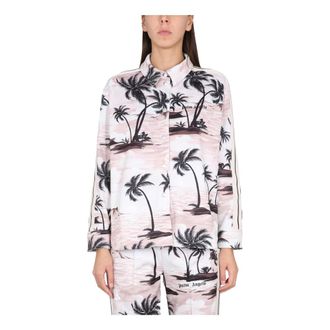 Palm Angels Shirts, female, Multicolor, Size: M Island Print Shirt
