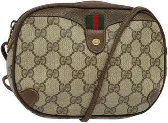 Gucci Pre-owned Cross Body Bags, female, Beige, Size: ONE SIZE Pre-owned Vintage GG Canvas Shoulder Bag