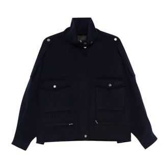 Pinko Crostino Caban Panno Double - Dames - Zomerjassen - Blauw - M - Jassen
