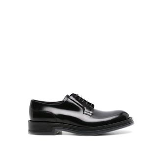 Alexander McQueen Black Calfskin Oxfords And Mens Derbies