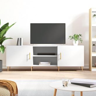 Berkfield Home TV Cabinet White 150x30x50 cm Engineered Wood | Size: 150 x 30 x 50 cm