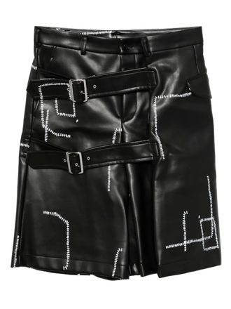 Comme Des Garçons Contrasting-stitch print shorts - men - Cotton/Polyurethane - M