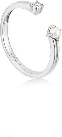 Ania Haie Womens Pearl Sparkle Adjustable Rings In Silver