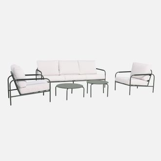 Sweeek Conjunto De Muebles De Jard&iacute;n De Acero, 5 Plazas
