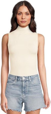 Commando Prima Ballet Sleeveless Mockneck Bodysuit Womens Underwear Ivory, Cotton/Elastane/Nylon