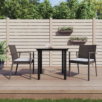 vidaXL Juego Comedor Jard&iacute;n 3 Piezas Y Cojines Rat&aacute;n Sint&eacute;tico Y Acero Vidaxl