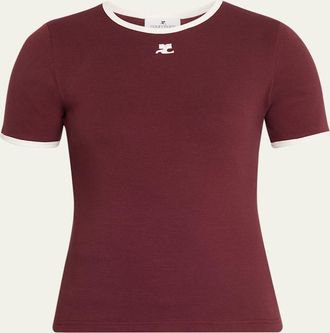 Courrèges Contrast Trim Short-Sleeve T-Shirt