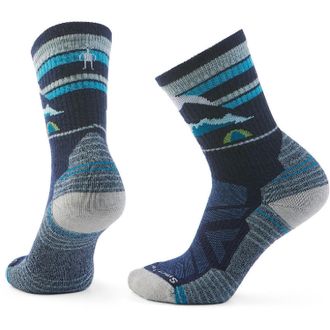 Smartwool Womens Hike Light Cushion Mountain Moon Socks Blue M