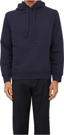Etro Hoodie Sweatshirt - Heren - Hoodies - Blauw - L - Katoen - Hoodies & sweatvesten