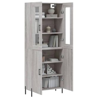 Berkfield Home Highboard Grey Sonoma 69.5x34x180 cm Engineered Wood