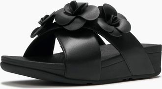FitFlop Womens Fitflop Lulu Flower Polyurethane Womens Black Sandals - Size: 8