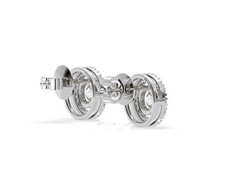 The Diamond Store Ella Lab Diamond Halo Earrings 1.34ct in 18K White Gold F/VS1