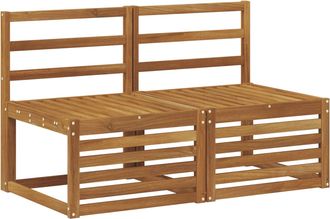 vidaXL 2 Pieza Sof&aacute; Intermedio De Exterior Madera De Acacia S&oacute;lida Vidaxl
