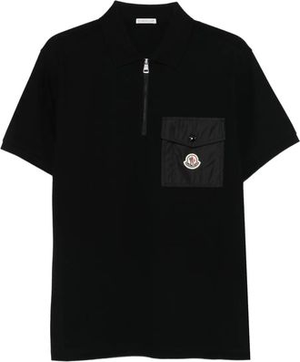 Moncler Polo con mezza zip - Nero