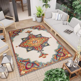 Tapiso Alfombra de exterior de polipropileno en crema 80x150 cm