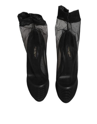 Dolce & Gabbana Nylon Stretch Mesh Sock Boot - Black
