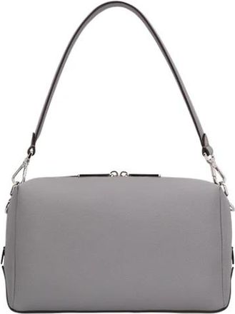 Fendi Lui Medium Schoudertas - Heren - Handtassen - Grijs - ONE Size - Leer - Tassen