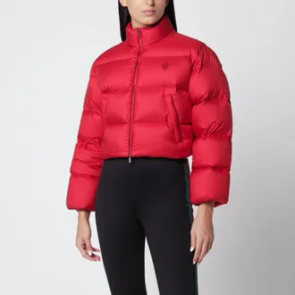 Gucci Piumino imbottito cropped con zip rosso